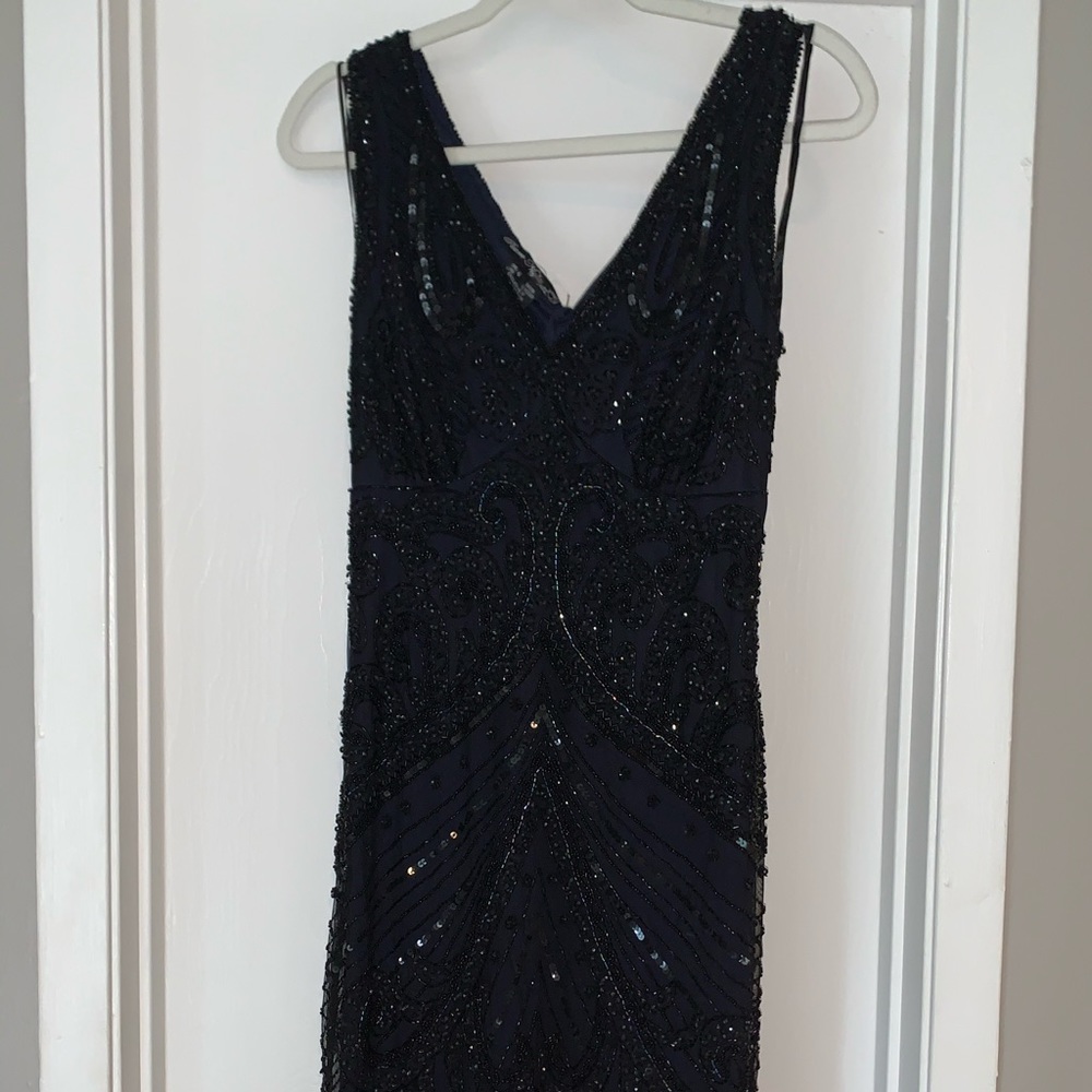 Pisarro nights beaded black dress